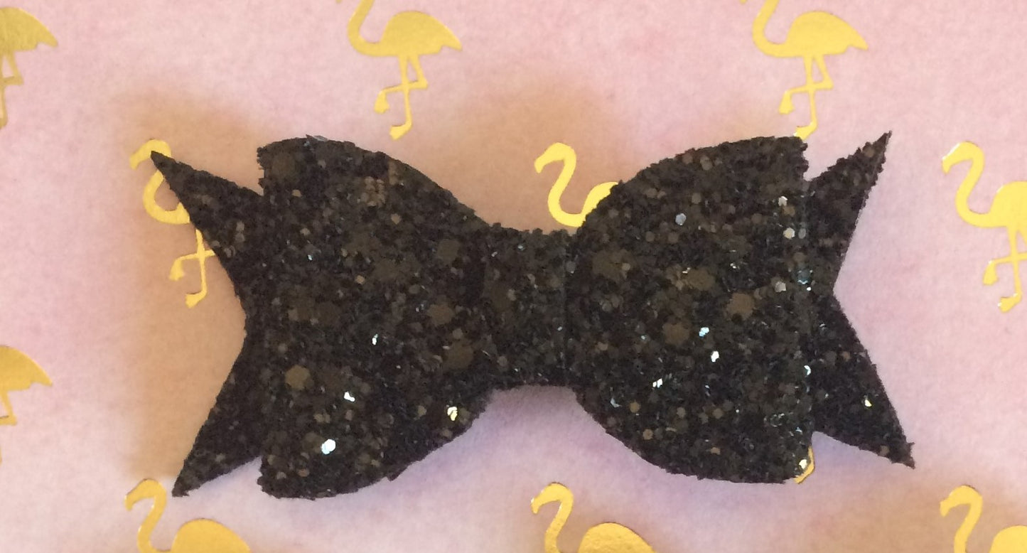 Black Glitter Bow Made By Apollo and Wynn