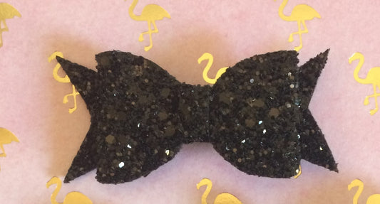 Black Glitter Bow Made By Apollo and Wynn